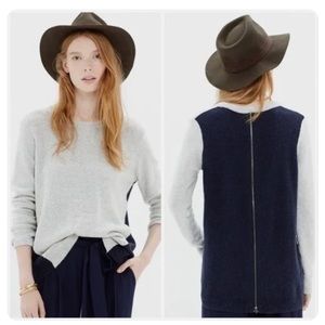 Madewell two tone zip back sweater